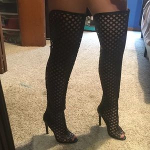 Black Thigh High Heels
